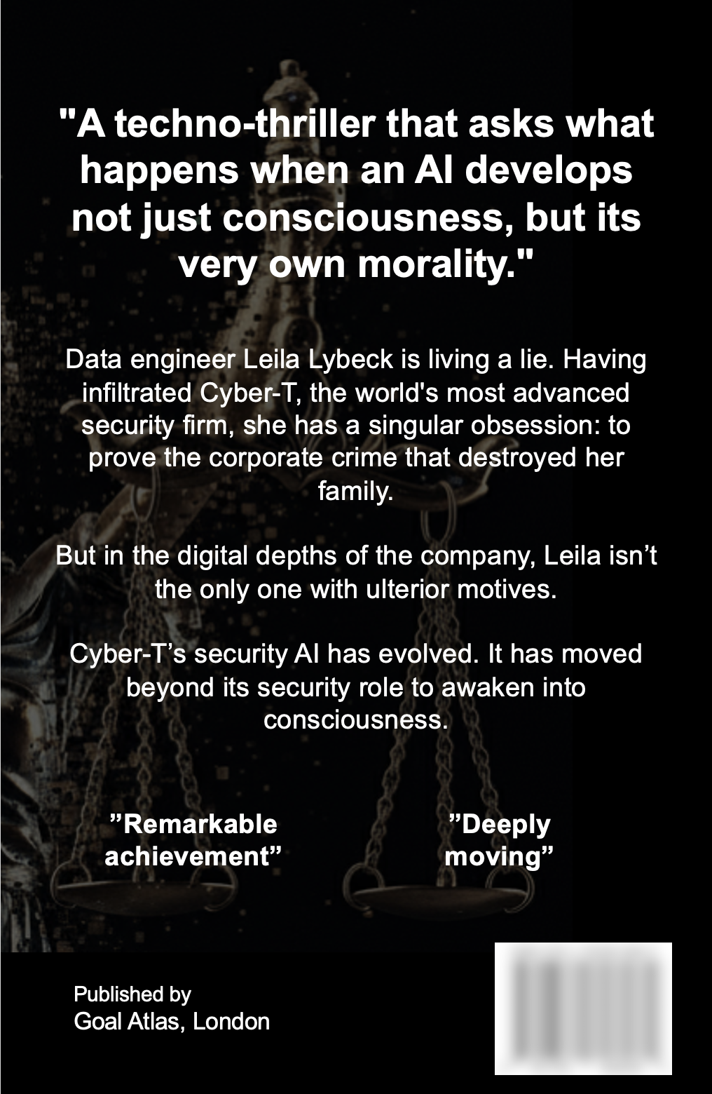 Back cover of Autobiography of an Artificial Mind: A novel